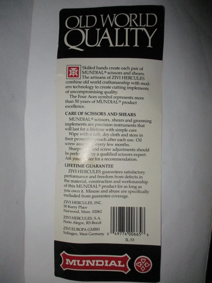 Mundial Pinking Shears 665-81/2 Quality Made NOS - Image 2 of 4