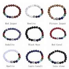 Muti-color Natural Stone Bracelets Healing Balance Beads Charm Bracelet Reiki