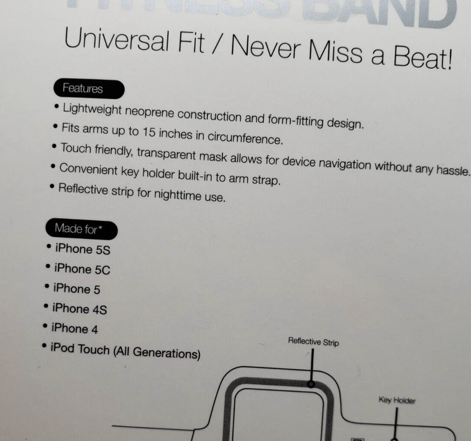 Banda Fitness Ajuste Universal Hecha para 5S 5C 5 4S 4 iPod Touch Plateada Foto 3 de 3