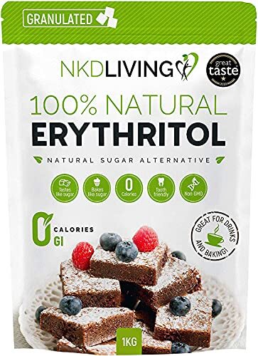 NKD Living 100% Natural Erythritol 1 Kg (2.2 lb) Granulated ZERO Calorie Sugar