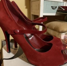 Nine West Red Suede Heels