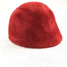 Red Cap La Vienne Fuzzy Bright Made in Austria Small Bill Vintage Neiman Marcus