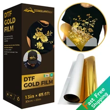 DTF Gold Foil Film Roll 13in x 65.6ft For DTF Transfer, Cold Peel US Stock