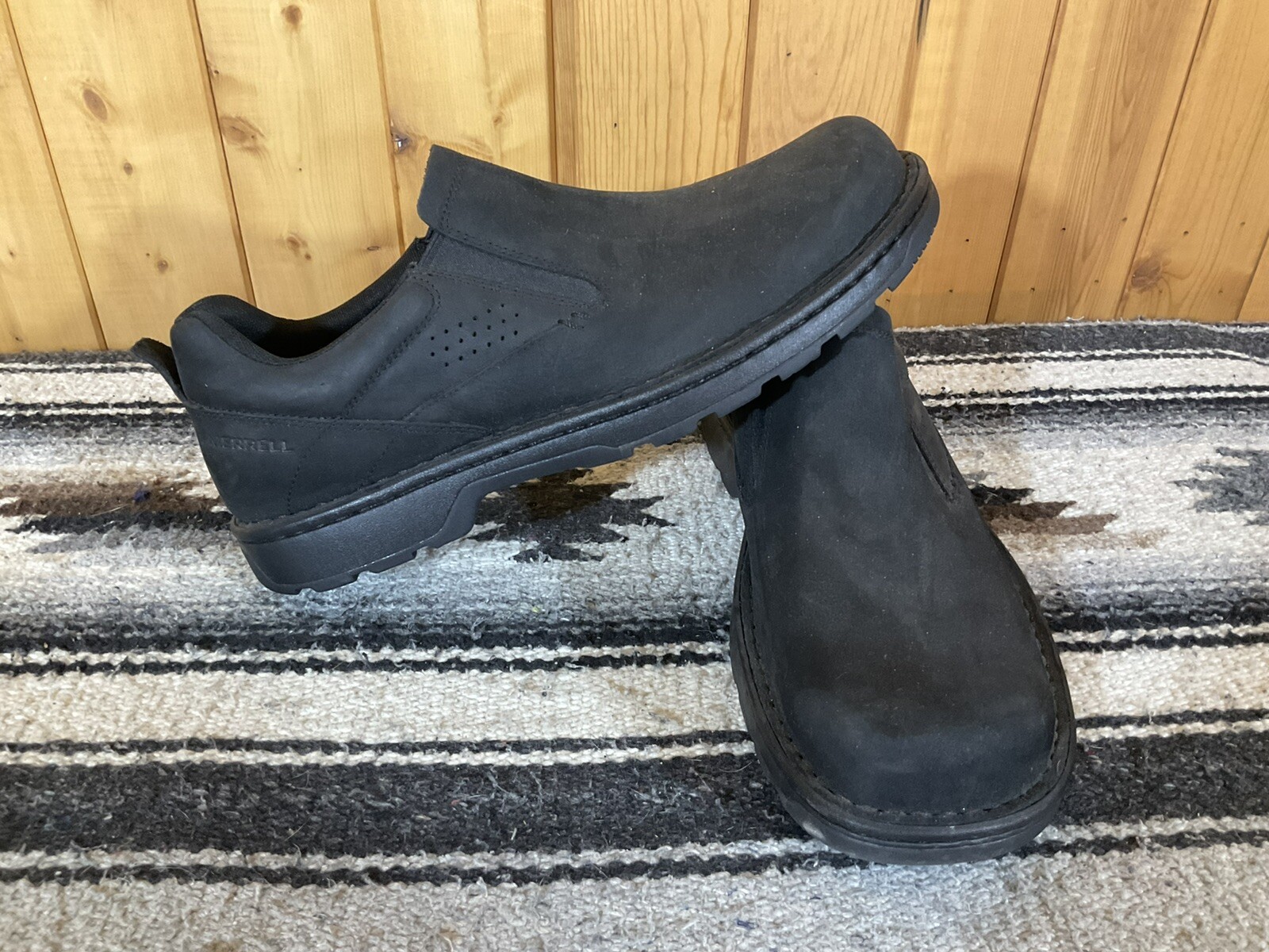 Merrell World Legend Men Black Loafers Size 10 Gem