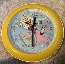 SpongeBob Square Pants & Patrick Star Wall Clock 2003 Viacom International  9”