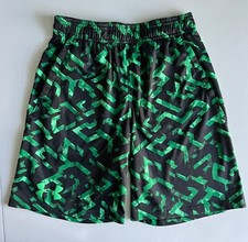 Under Armour Basketball Shorts Boys Sz YM Youth Medium Green Loose Athletic