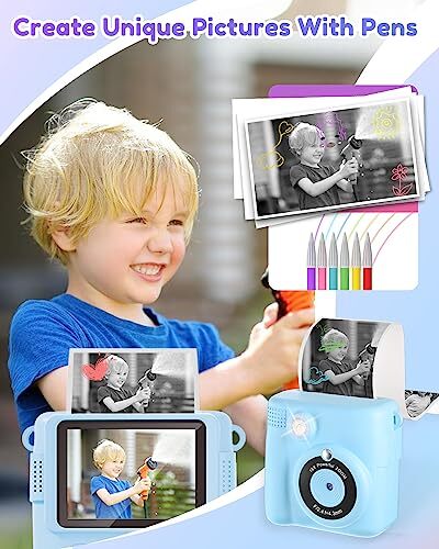 Kids Camera for Boys, Instant Print Camera for Kids with Photo Paper, 1080P - Picture 5 of 5