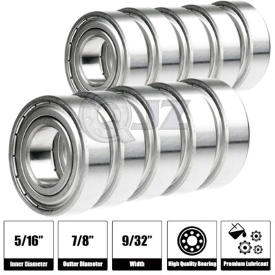 [Qty.10] 1604-ZZ Deep Groove Radial Bearing [0.375'' ID x 0.875'' OD x 0.343'' W]