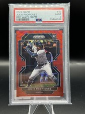 🔥 2022 panini PRIZM JULIO RODRIGUEZ Red Wave  63/99. PSA 9 RC Mariners 🔥