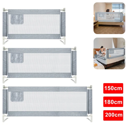 150/180/200 cm Toddler Bed Rail Safety Guards Baby Protection Adjustable Height - Picture 2 of 20