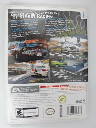 Need For Speed Pro Street Nintendo Wii 2007 completo CIB - Foto 3 di 4