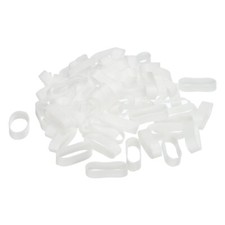 Silicone Rubber Bands Rings 100pcs Non-slip 1" Flat White for Books, Art