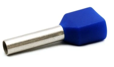 Hilpress Doppel-Aderendhülsen 2x 2,5mm2 blau 13mm isol. Twin 2x2,5HL 100 Stück