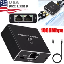 RJ45 Gigabit Ethernet Splitter 1000Mbps LAN Network Internet 1 to 2 Adapter lot