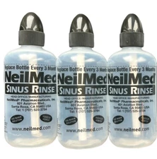3 NeilMed Sinus Rinse Bottles Refillable 8oz - 240mL Bottle 3 Pack Free Shipping