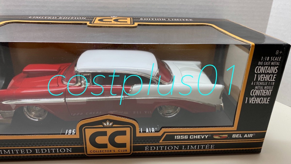 Jada 1956 Chevrolet Bel Air ミニカー 1/18 JADA COLLECTOR'S CLUBS 1956 CHEVY BEL AIR 1:18 RED WHITE