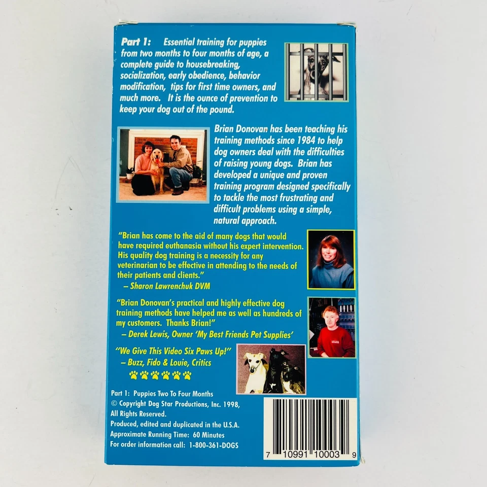 Dog Training Manuals Part 1 Puppies Up To Four Months Old VHS Video Tape 1998 - Image 2 of 2