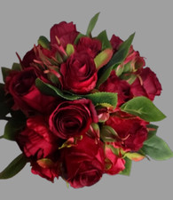Artificial red rose bouquet