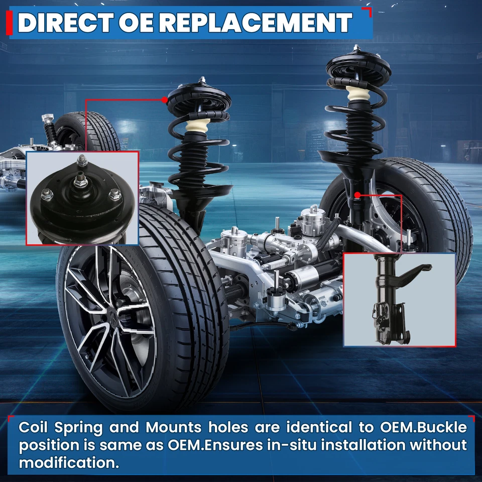 For 2013-2016 Dodge Dart Front Struts Shock Absorbers w/Coil Spring 2PCS Foto 3 de 4