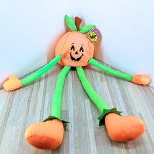 Vintage Halloween Pumpkin Beanie 21 inch Decoration Toy Dan Dee Nylon Toy