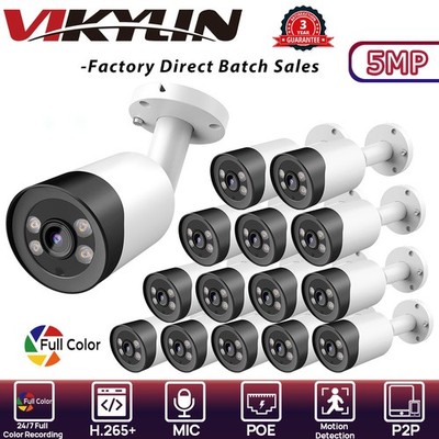 VIKYLIN 24H Full Color Mini Bullet POE Ethernet 5MP IP CAMERA Outdoor onvif Lot