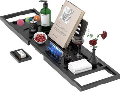 #ad #ad Bamboo Bathtub Tray CaddyBlack $38.99