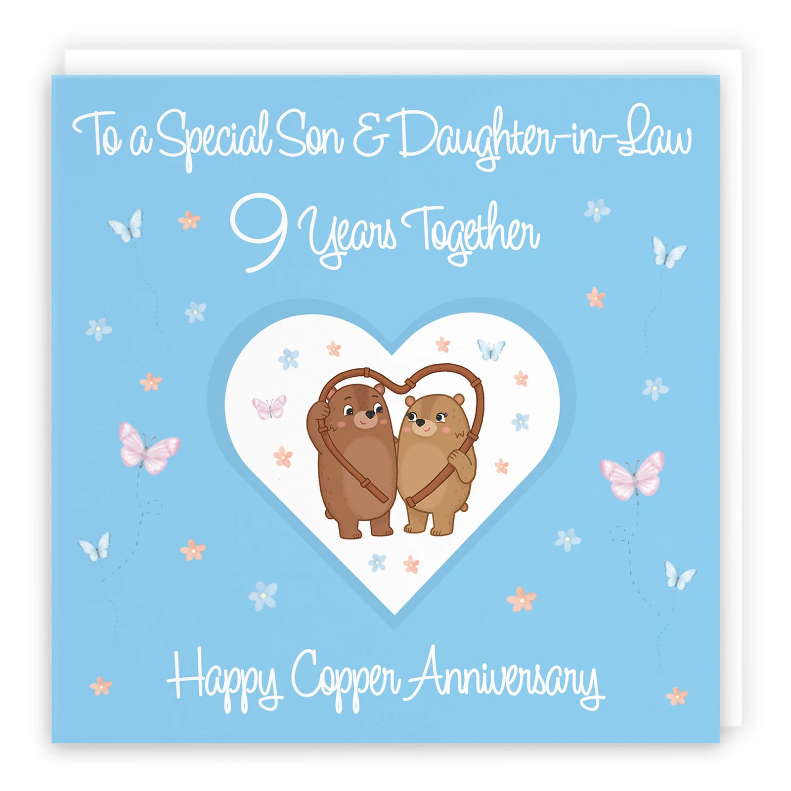 9th Son & Daughter-in-Law Anniversary Card Romantic Meadows