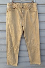 Vintage 80s 90s LEVI 501 Yellow Mustard Colored Denim Jeans USA Made 36x32 Men