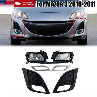 IN US!A Pair For Mazda 3 2010-2011 Front Bumper Fog Lights Assembly (With Bulb)