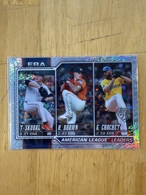 2026 Topps Series 1 - Leaders #327 Skubal Brown Crocket ERA Sand Glitter