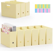 12X12 Scrapbook Paper Storage Organizer, 6 Pack Foldable Paper Storage Holder wi