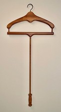 Vintage Long Neck Wooden Hanger with Handle - Sturdy Shop Coat French Suit Rare