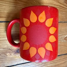 Wächtersbach Tasse Rot Sonnenblume Made in W.-Germany Keramik Kaffeebecher GERZ
