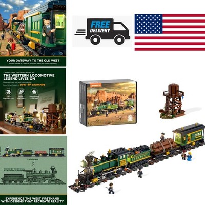 Wild West Freight Train Building Bricks Set 1524 Pieces for Creative Thinking