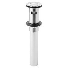 Press Type Pop-Up Drain with Plated Parts - Overflow Hole - Chrome
