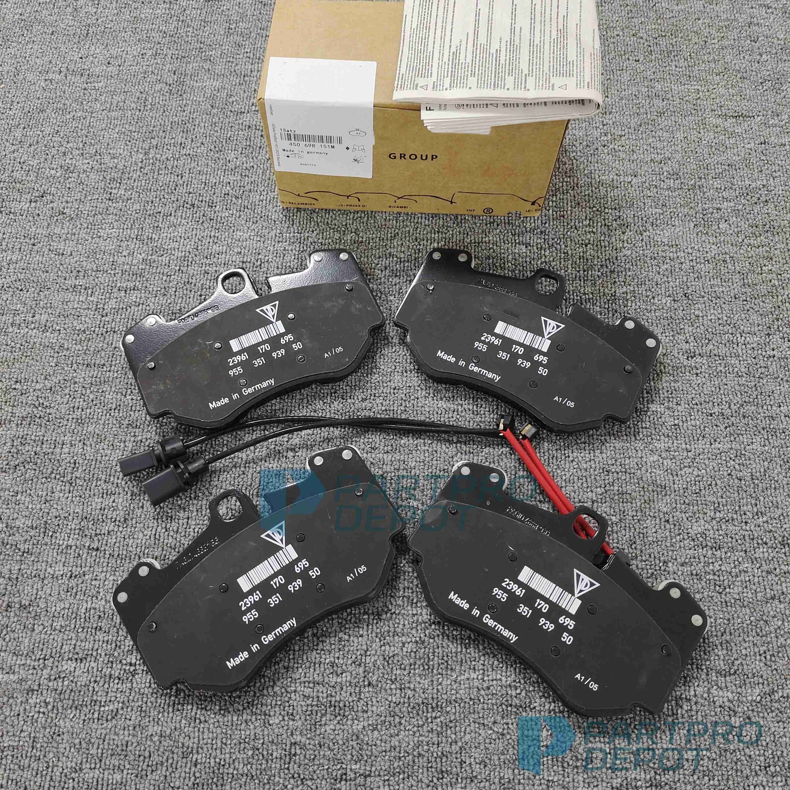 For Lamborghini Huracan 5.2 Front Brake Pad Kit With Sensor 18-20 4S0698151M