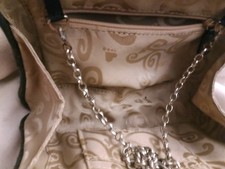 Black Beaded Clutch Bag with Chain Strap