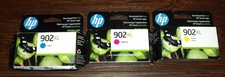 Genuine HP 902XL Color Ink Cartridges - Dated 2021 2027 Cyan Magenta Yellow