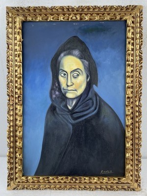 Pablo Picasso Oil On Canvas (Handmade) signed and stamped Framed
