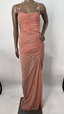 Michael Costello x Revolve Women Maxi Dress Mauve Pink Size S Follie Mesh Ruched
