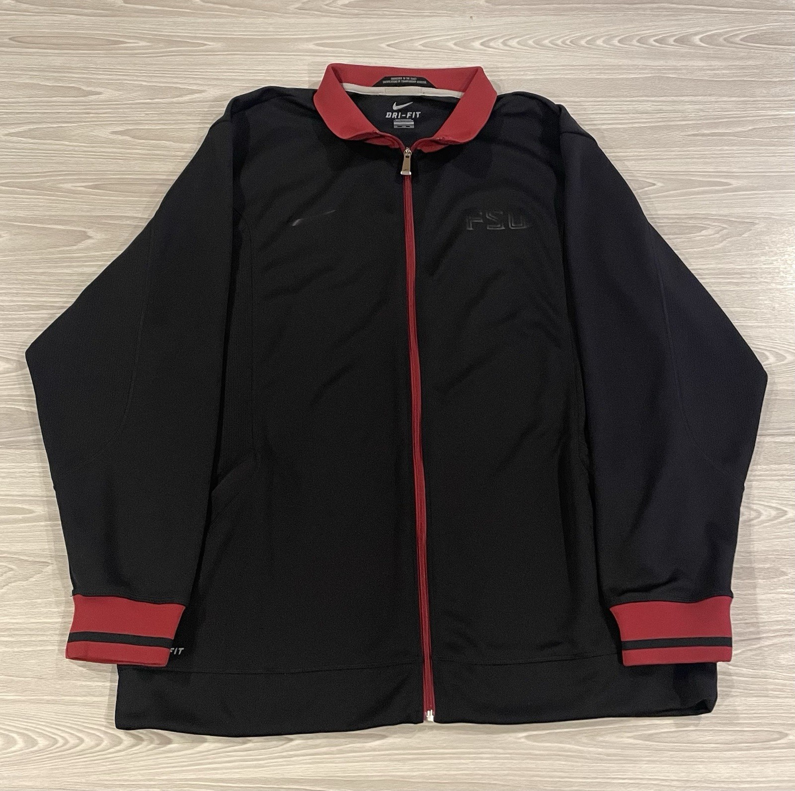 SACAI X NIKE Nike FSU Seminoles Track Jacket Nero Rosso Florida State Full Zip Uomo Taglia 2XL