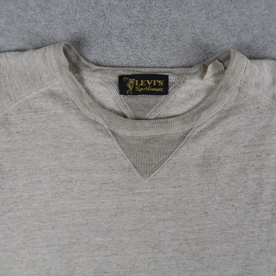 Levi's Vintage Clothing LVC Sportswear 1950s Style Double V Crew Sweatshirt S - Image 3 of 4