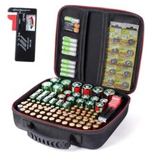 Battery Organizer Storage Case Box with Tester BT168 -for All Types Batteries