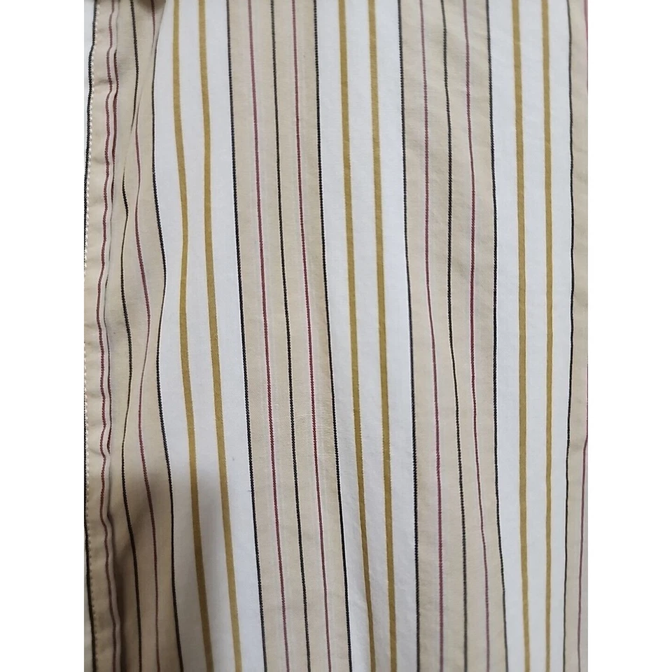 Camisa de vestir rosa Thomas para hombre 15/38 marrón blanco a rayas nueva sin etiquetas Foto 4 de 4