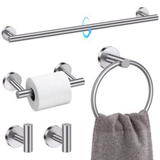 Brushed Nickel 5 Piece Bathroom Hardware Accessories Set 23.6" SUS304 Stainle...