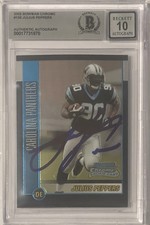 Julius Peppers Autographed Bowman Chrome Rookie# 135 Beckett 10 Grade Autograph