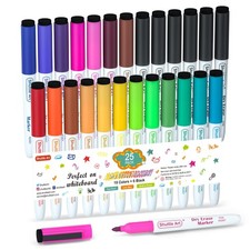 Dry Erase Markers 25 Pack 20 Colors Whiteboard Pens With 5 Black Fine Tip