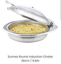 chafer dish Chafing Stainless Steel Round Induction 6.8ltr Buffet Catering