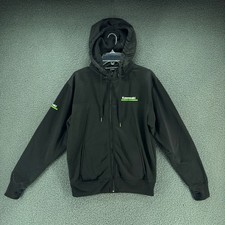 Kawasaki Hoodie Mens Small Black Detachable Hood Embroidered
