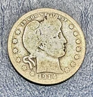 1914-D Barber Quarter. 90% Silver. Good Condition. Charity Auction.